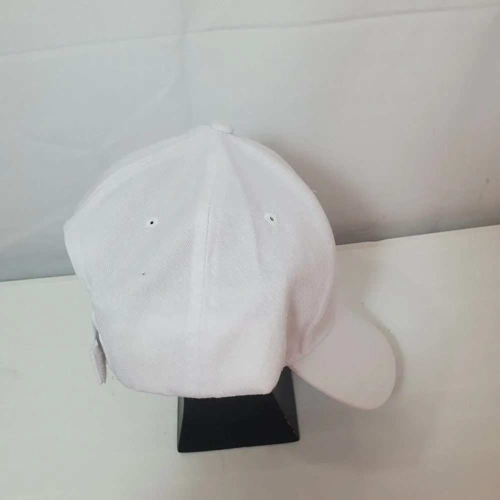 Safe Sun Hat Cap Strapback‎ White One Size Cotton Embroidered Beach Nissin Logo